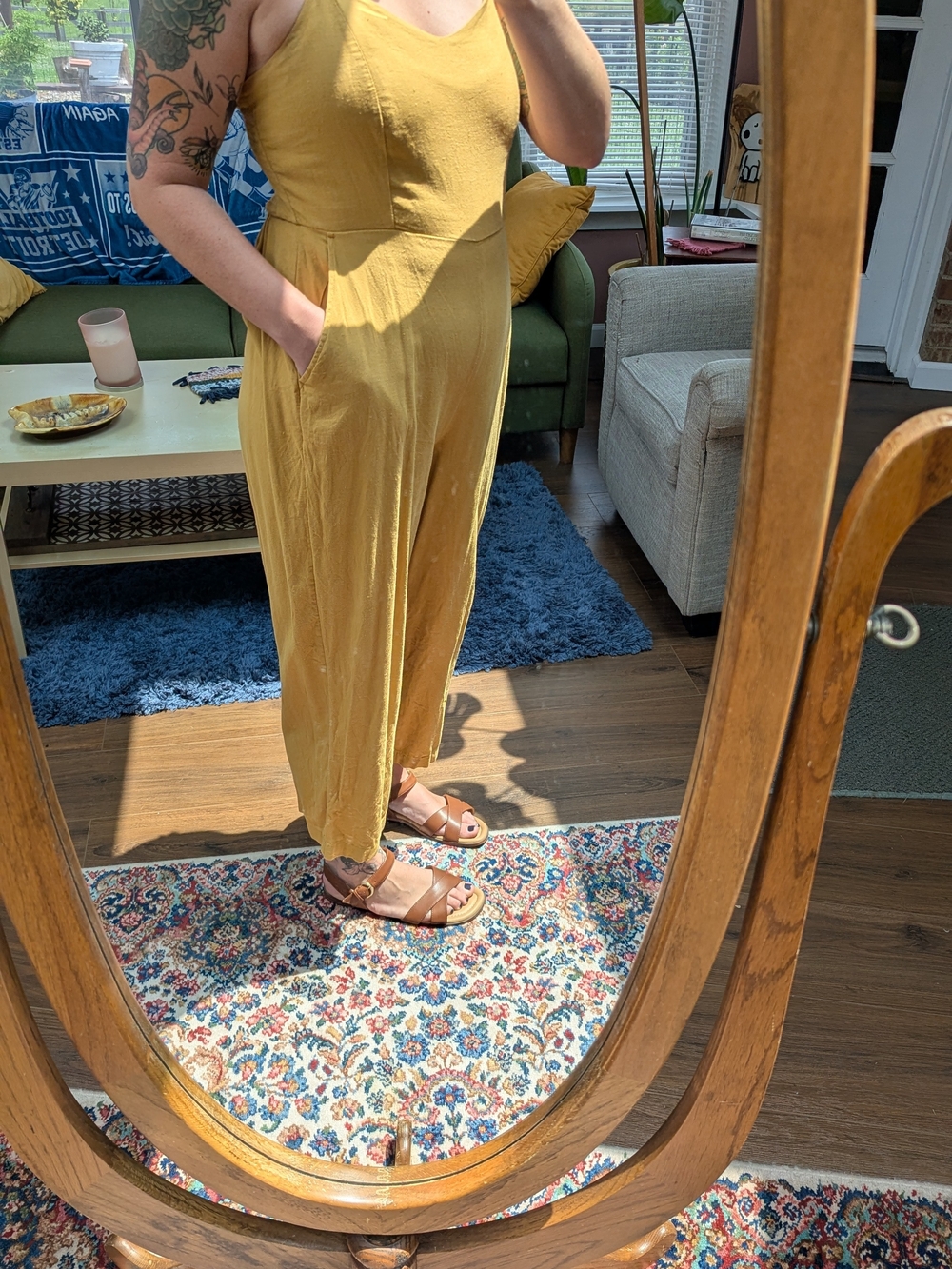 Old Navy M Womens Mustard Yellow Jumpsuit